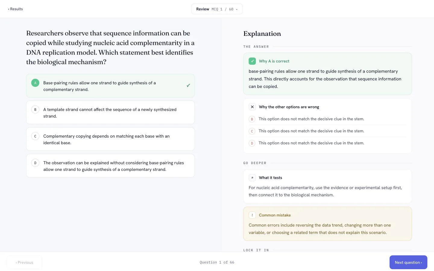 PrepScore AP Biology Full mock exams product screen