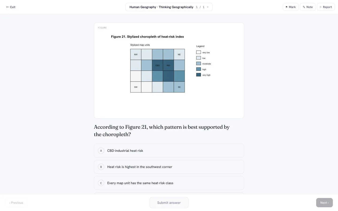 PrepScore AP Human Geography Practice product screen