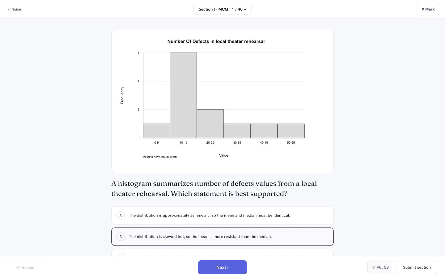 PrepScore AP Statistics Full mock exams product screen