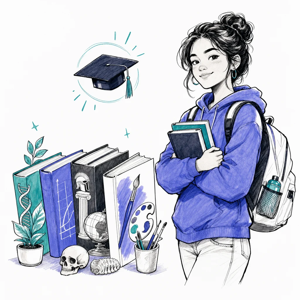 College-level AP subjects with a graduation cap