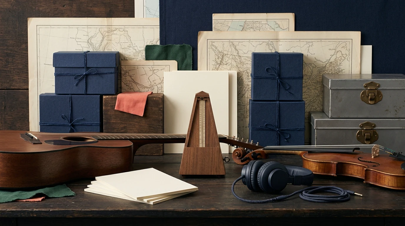 Archival art history collage with sculpture, architecture, color and timeline materials