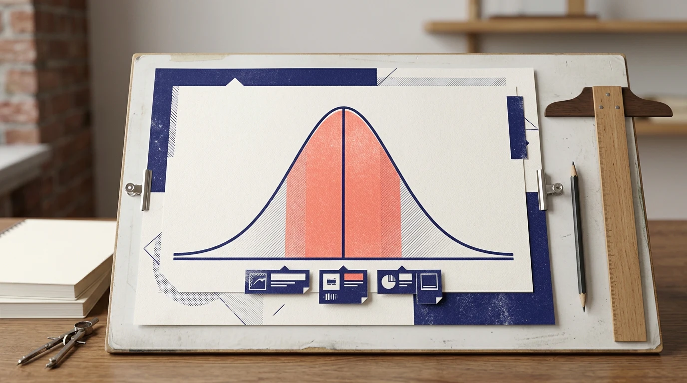 Where the average sits: Turn this planning or scoring concept into a clear physical or editorial visual metaphor rather than a generic dashboard