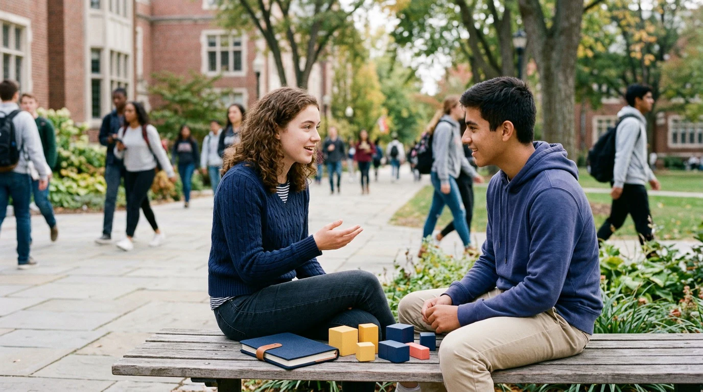 Good ACT score for the University of Michigan: an admissions-planning scene tied to the named college context without logos or an exact campus claim