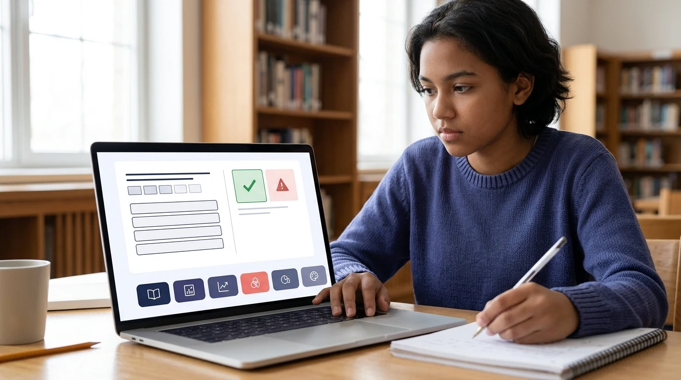 SAT practice: Show the actual product action implied by this brief, using one dominant interface or physical workflow rather than several students watching a screen