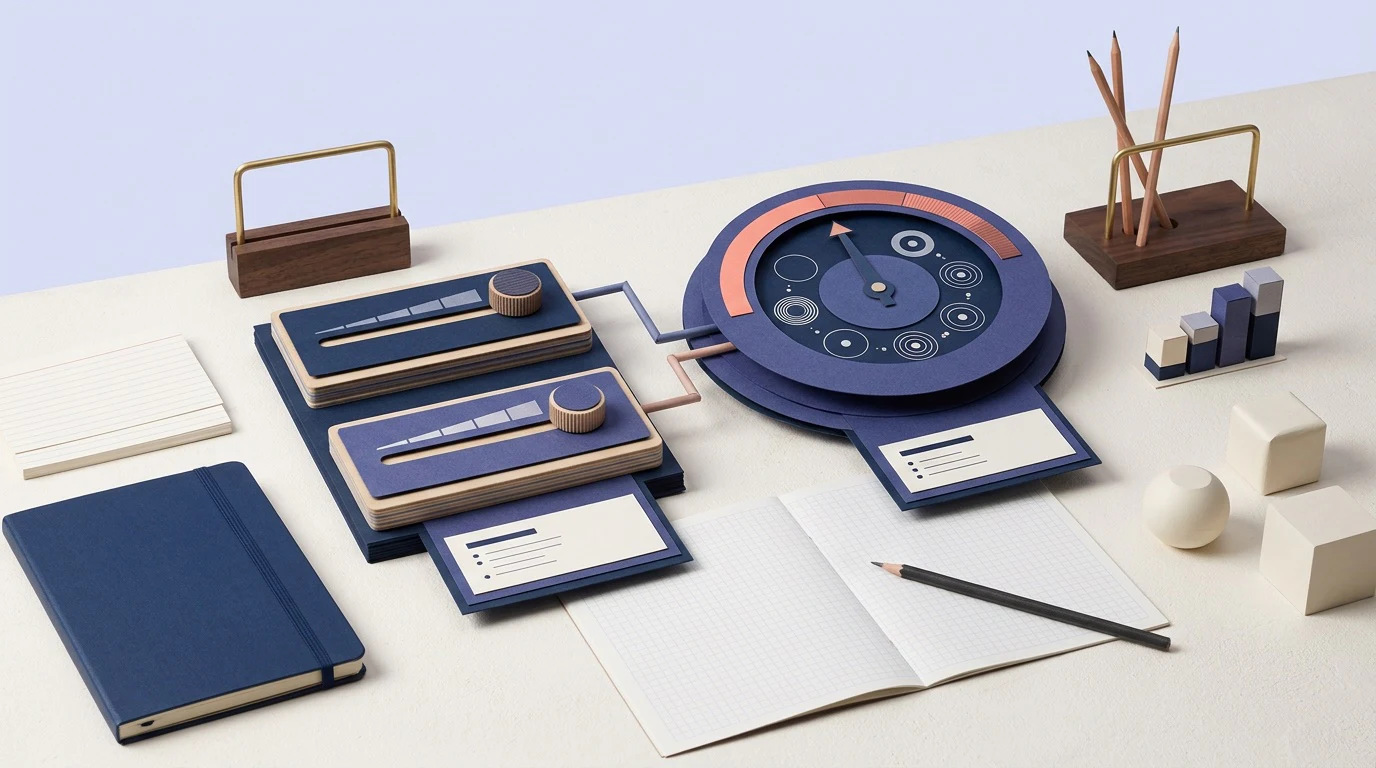 calculator: Turn this planning or scoring concept into a clear physical or editorial visual metaphor rather than a generic dashboard
