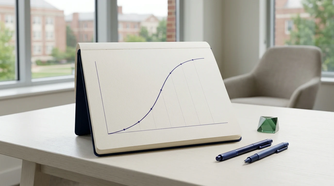 Score-to-percentile chart: Turn this planning or scoring concept into a clear physical or editorial visual metaphor rather than a generic dashboard